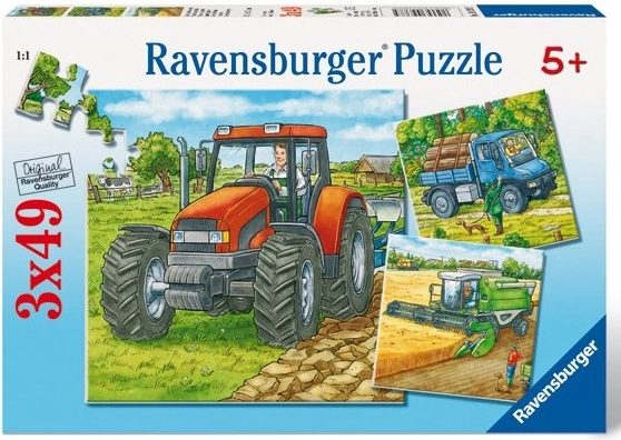 Puzzle Máquinas agrícolas 3x49 piezas Ravensburger