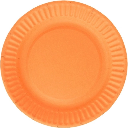 Platos de papel naranjas, 6 unidades