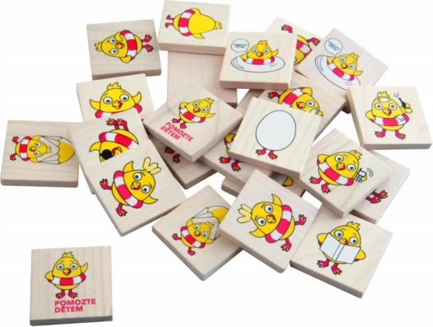 Memorama de madera Kuře – entrenamiento de memoria y atención