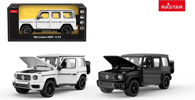 Modelo de coche Mercedes-AMG G63 Rastar 1:24 blanco - 1 unidad
