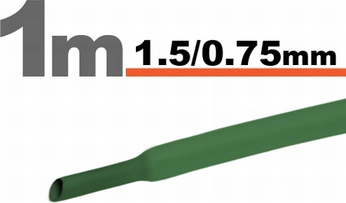 Tubo termorretráctil verde 1,5/0,75 mm