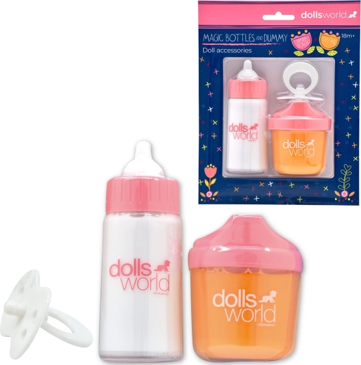 Dolls World biberón mágico y chupete para muñecas