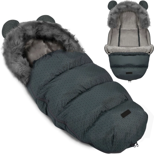 Saco para cochecito y trineo Ricokids Elmi gris grafito