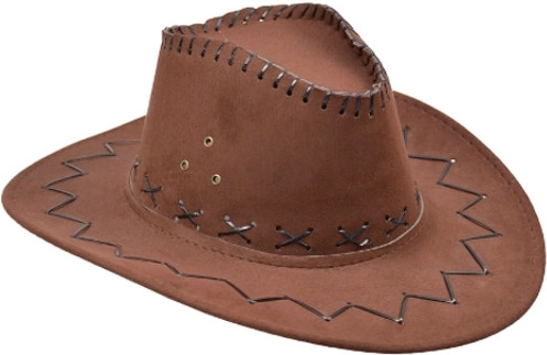 Sombrero vaquero marrón de imitación de ante