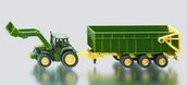 Tractor SIKU Farmer John Deere con cargador frontal y remolque 1:87
