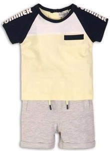 Set infantil Dirkje de 2 piezas: camiseta y pantalón corto sunny summer is here, amarillo-gris