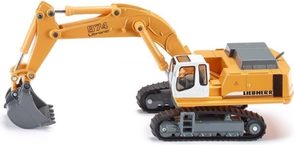 Excavadora hidráulica de orugas 1:87 – modelo de metal y plástico con brazo móvil