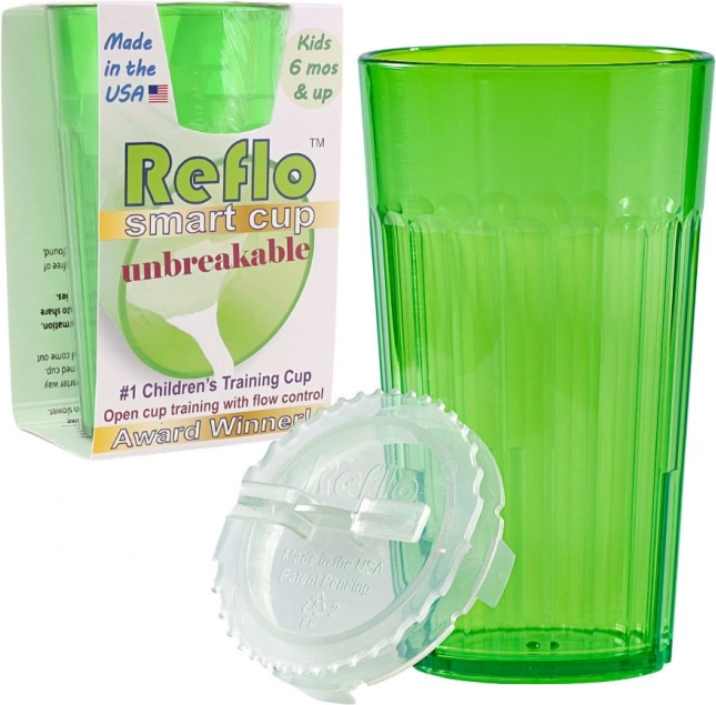 Vaso de entrenamiento REFLO – verde, irrompible, 170 ml (desde 6 meses)