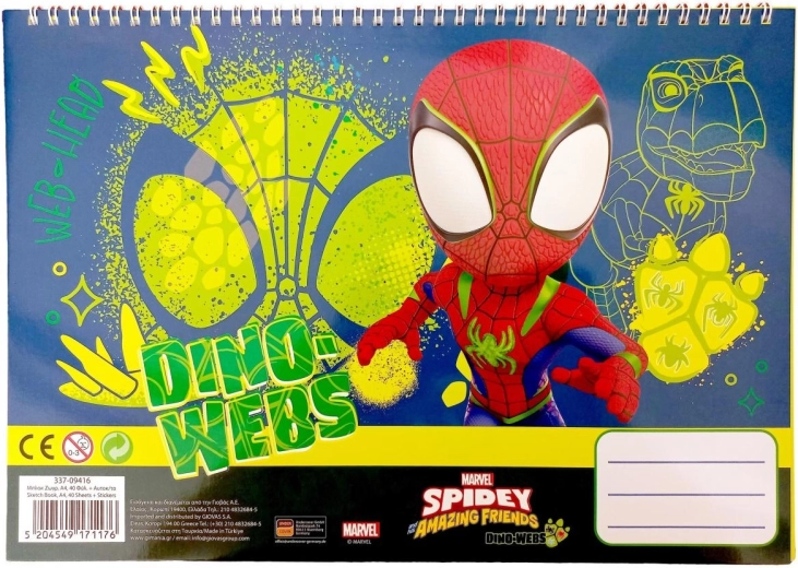 Bloc de espiral con pegatinas Spidey A4 - 1 unidad