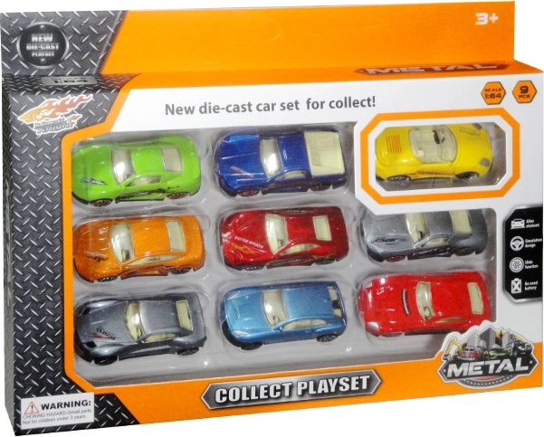 Set de 9 cochecitos deportivos 1:64