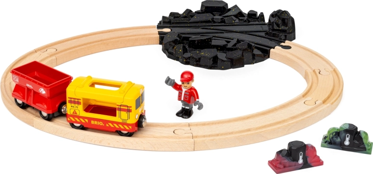 BRIO World circuito de tren con gemas que cambian y tren de carga