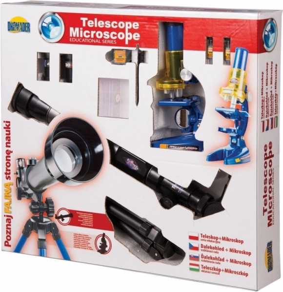 Set educativo de telescopio y microscopio