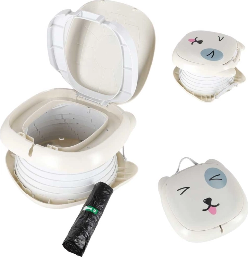 Orinal de viaje plegable para niños, verde