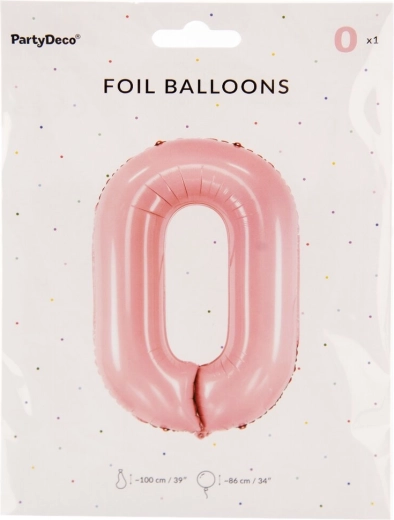 Globo de foil número 0 rosa 86 cm