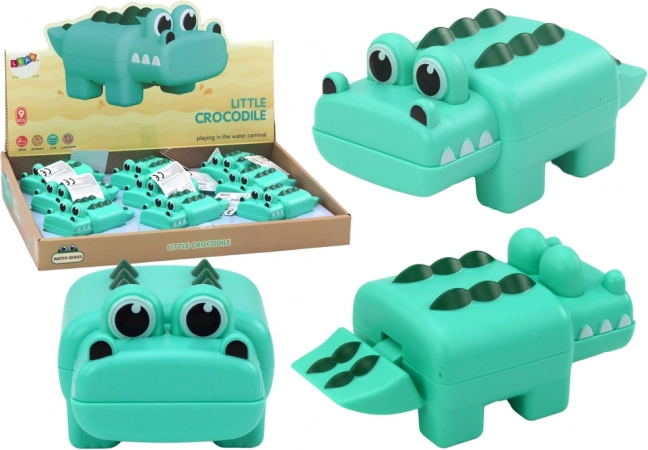 Juguete de baño de cuerda cocodrilo verde