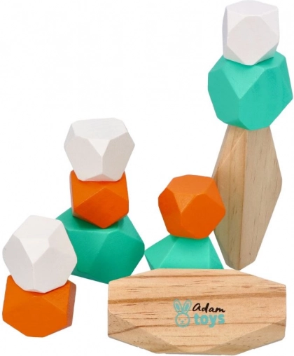 Piedras apilables de madera de colores Adam Toys