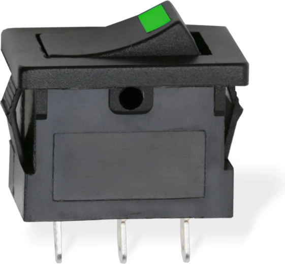 Interruptor basculante negro con LED verde