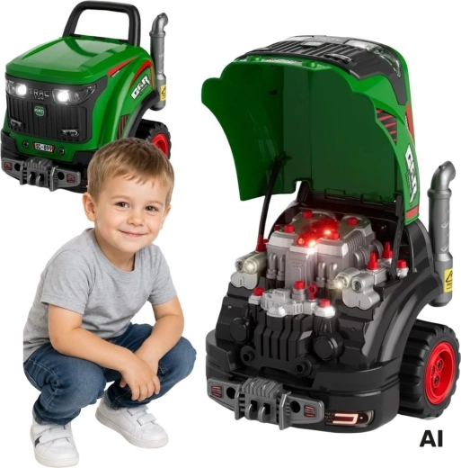 Taller mecánico interactivo Woopie con forma de tractor y accesorios - 1 unidad