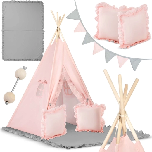 Tienda tipi infantil Nukido – rosa claro