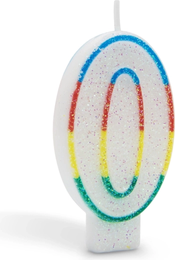 Vela para tarta con forma de número 0