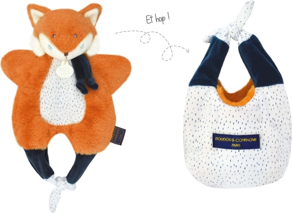 Doudou zorro en bolsa 3 en 1, 30 cm