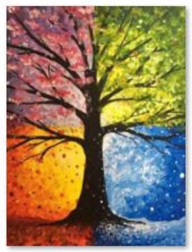 Pintura con diamantes – cuadro árbol 30 × 40 cm