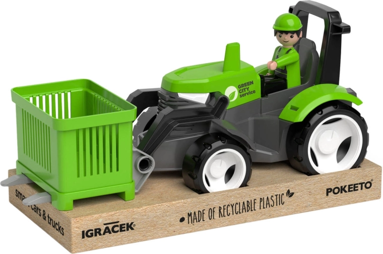 EFKO Igráček MultiGO tractor verde con horquillas, figura y palé