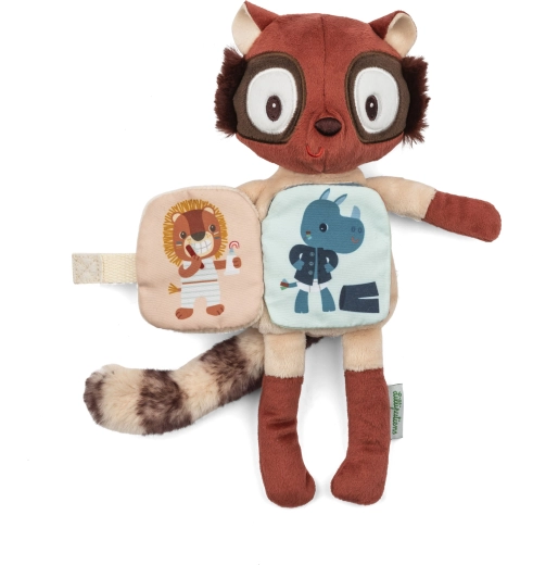 Lemur de peluche Elvis de Lilliputiens con libro de tela y elementos luminosos
