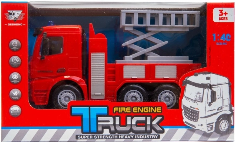 Camión de bomberos con motor de fricción y plataforma elevadora - 1 pieza