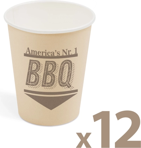 Vasos de papel BBQ de 250 ml, 12 unidades