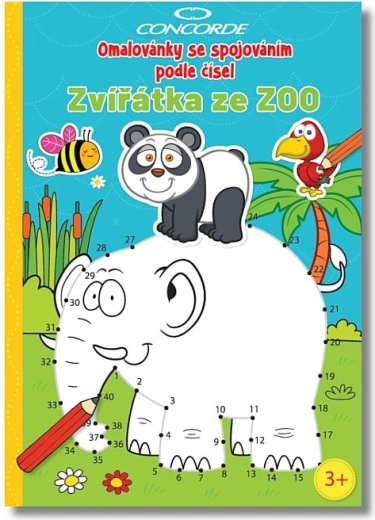 Libro para colorear de unir por números CONCORDE – animales del zoológico