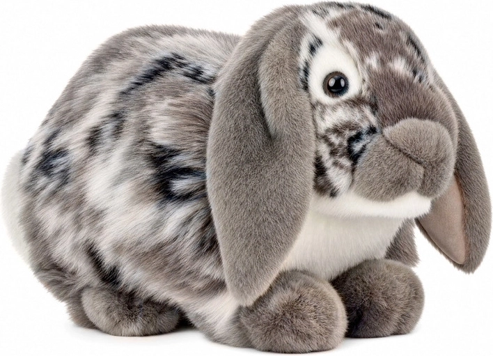 Conejo francés de peluche gris de 28 cm