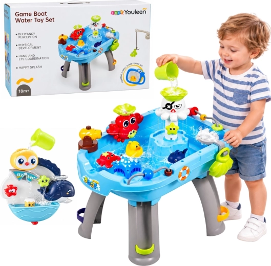 Mesa de agua interactiva para pescar pececitos – azul