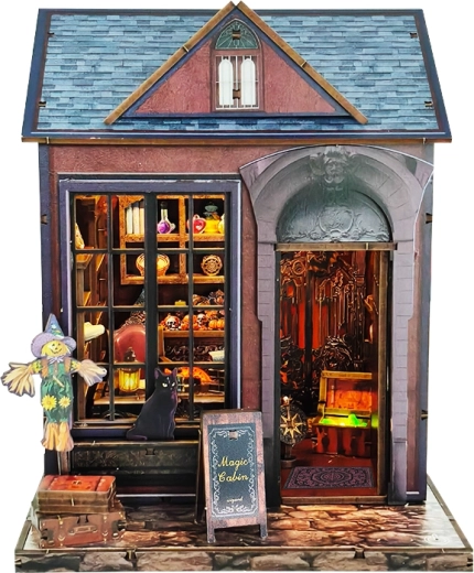 Casa en miniatura Cabaña mágica – kit DIY con iluminación LED