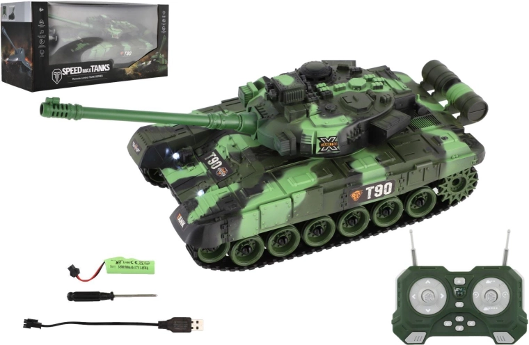 Tanque RC con control remoto 2,4 GHz con luces y sonidos - 1 unidad