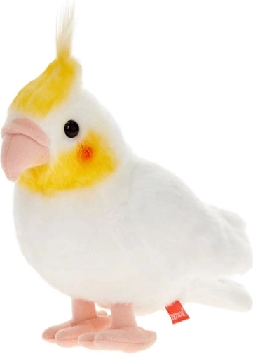 Loro ninfa blanco de peluche 20 cm