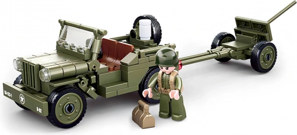Sluban Army WW2 jeep aliado con cañón antiaéreo – set de construcción