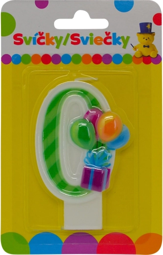 Vela de cumpleaños con globos número 0