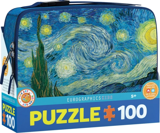 Puzzle en caja térmica para merienda – Noche estrellada 100 piezas EUROGRAPHICS