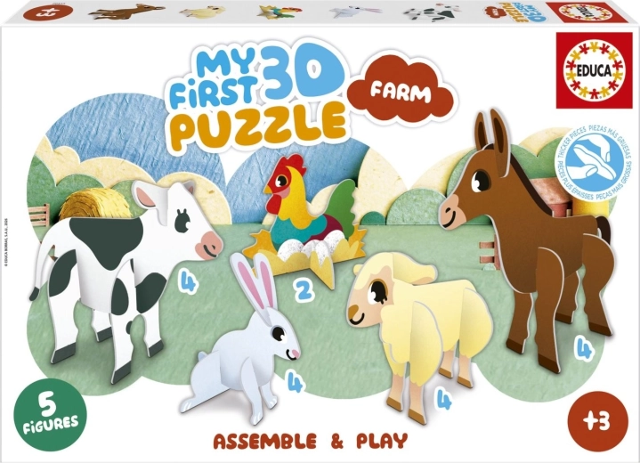 EDUCA Mi primer puzzle 3D Granja 5 en 1