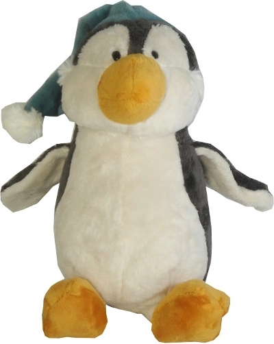Peluche de pingüino con gorro de invierno