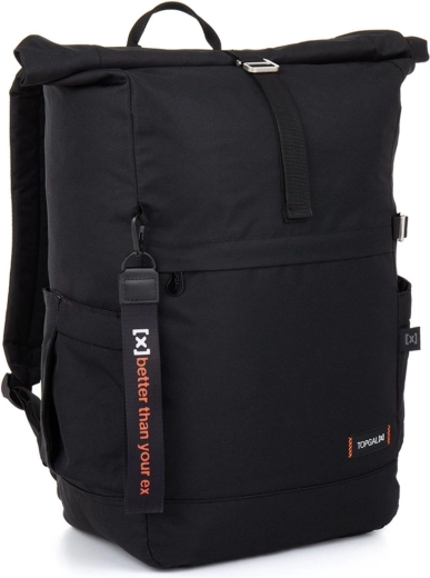 Mochila rolltop negra Topgal X Ezra