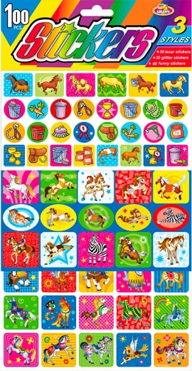 Pegatinas con motivo de CABALLO – 100 uds