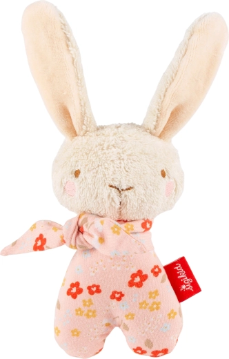 Sigikid primer conejito de peluche con sonajero rosa 15 cm
