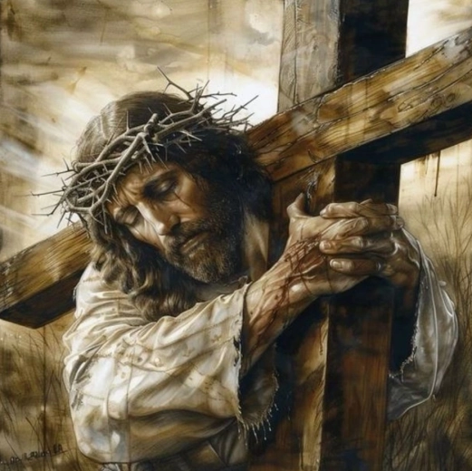 Pintura de diamantes Jesús cargando la cruz 30 × 40 cm
