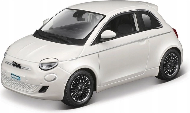 Modelo Fiat 500E 2023 blanco a escala 1:24