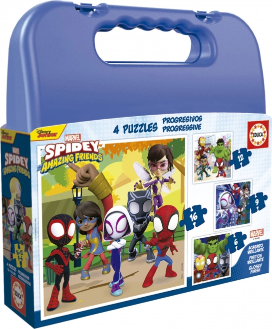 Puzle en maletín Spidey y sus increíbles amigos 4 en 1