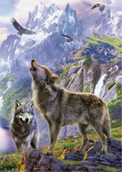 Educa puzzle lobos en las rocas 500 piezas
