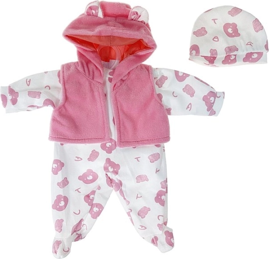 Conjunto de ropa para muñeca de 45 cm con chaleco rosa