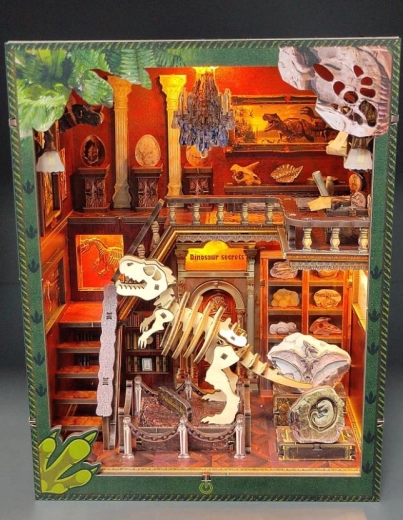 Rompecabezas 3D DIY sujetalibros – museo de dinosaurios